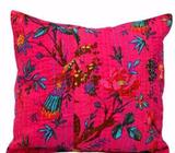 Magenta Floral Cotton Cushion Cover 50% off advert price