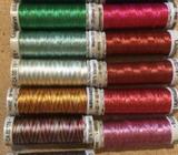 Set of 10 Metallic Gutermann Machine Embroidery Threads