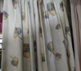 cream curtain with leaf pattern