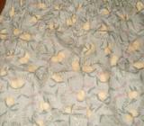 PAIR OF VINTAGE RETRO STYLE CURTAINS/DRAPES -FRUIT/PEACH DESIGN