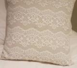 Cream Lace square cushion very good condition