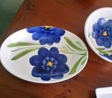 Large Flower bowl with matching tray