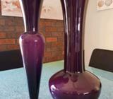2 gorgeous 50cm tall purple vases S&P