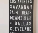 2 large black and white canvas pics