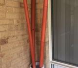 3 x orange bamboo sticks 206cms tall