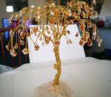 Citrine and clear quartz tree . brand new