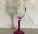 Pink hens night champagne glass