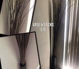 Brown vase & Sticks