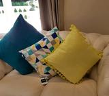 NWT Living space cushions aqua blue, yellow, geometric options