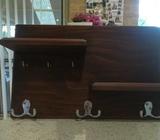 Floating shelf including key rings and hangers HANDMADE!