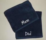 NEW - Bath Sheets Embroidered for Mum & Dad