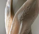 Natural Poly Fabric Textiles Pleated Pattern Quality Designer Textile