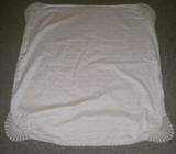Small Vintage Tablecloth With Crochet Corners