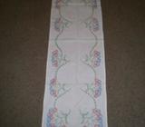 Vintage Embroidery Linen Table Runner