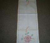 Vintage Embroidery Linen Table Runner