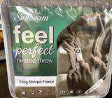 Sunbeam Sherpa heated throw rug