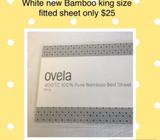 100% Bamboo KIng size White fitted sheet NEW