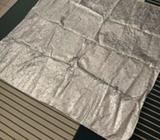 Silver embossed pattern square Christmas tablecloth with tassels