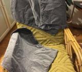 3 x Grey Velvet Euro Cushion Covers