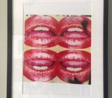 Lips framed fashion print 