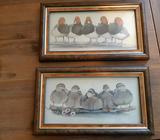 2 framed prints 'The Bully Boys' and 'The Girls'