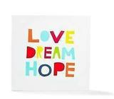 LOVE, DREAM, HOPE Canvas - Excellent condition