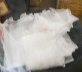 Five Shimmering Nylon Tab Curtains