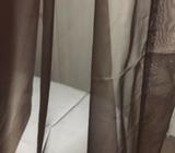 Sheer Cappuccino Curtains x2