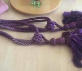 2 Giant Purple luxury curtain ties
