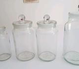 Glass storage jars