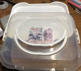 Plastic Food Transporter - with clip lock lid & handles $10