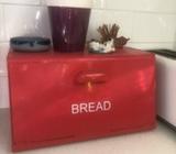 Retro Kitchen Bread box bin Red