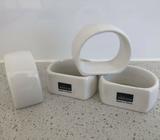 Red Vanilla Ceramic Napkin Rings (Set of 12)