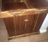 timber indoor waste & recyclables bin 2 section