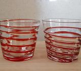 2 RED & CLEAR GLASSES