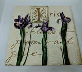Villa homewares square ceramic platter with iris design
