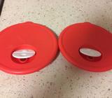 Tupperware 2 red round seals
