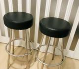 2 Bar stools leather steel, $10/each