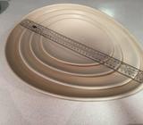 Egg shaped ceramic cream serving platters