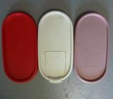 TUPPERWARE LIDS OVAL X 3 - PINK, CRANBERRY, WHITE