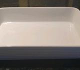 Baking tray deep large white porcelain
