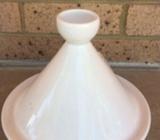 REPLACEMENT WHITE ENAMELLED CERAMIC TAJIN LID (NO BASE)