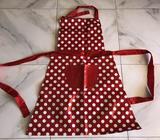 Ladelle red and white pvc apron
