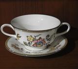 Wedgwood 2 soup bowls & saucers Swallow design. As new East Gosford