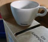 12 x Nespresso cappuchino cups with saucers