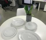 LUXE white Royal Porcelain plate set (BRAND NEW - retails at $1,300)