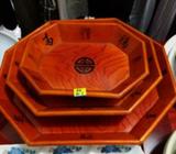 Chinese wood serving plate
