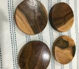 Timber drink coaster set 4