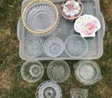 Assorted crystal bowls