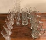 Beer glasses and Water glasses